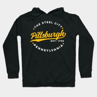 Vintage Pittsburgh Pennsylvania The Steel City USA Black Yellow Hoodie